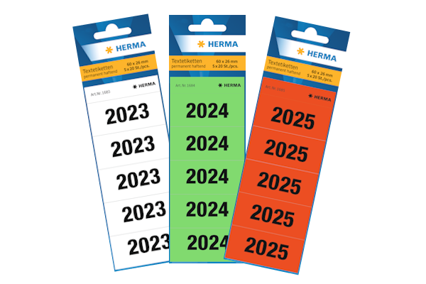Year labels for binder spines