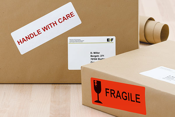 Packages with various shipping labels