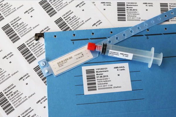 Translation: "Application of Patient and Documentation Labels