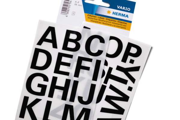 Self-adhesive letters