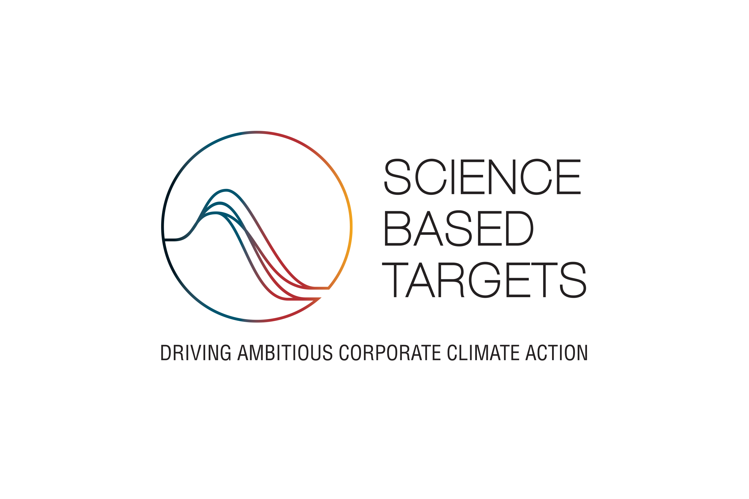 Logo of the Science Based Targets Initiative featuring a stylized wave pattern and the text 'SCIENCE BASED TARGETS'.
