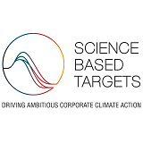 Scientifically grounded goals for corporate climate actions, represented by a logo featuring curved lines and text.