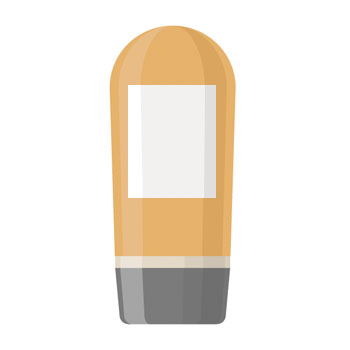 An orange eraser with a gray bottom and a white section in the middle.