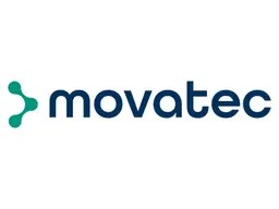 Logo of Movatec featuring a stylized symbol and the lettering in blue.