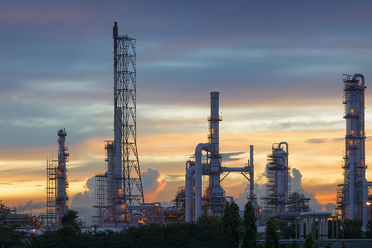 Petrochemical plant in the chemical industry