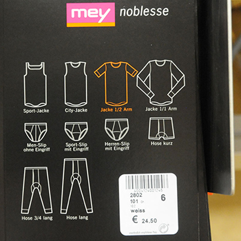 Laser-activatable labels: Product labeling label on Mey packaging