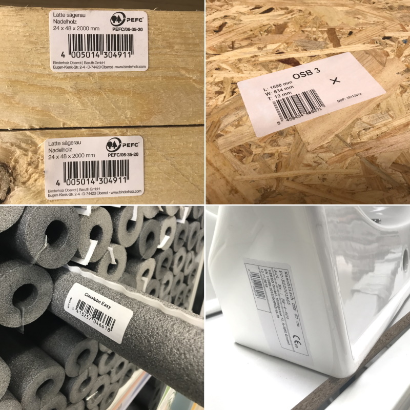 Solutions for the Construction Materials Sector: Product Labels with Special Features for Challenging Surfaces (Wood, OSB Board, Styrofoam, Ceramic)