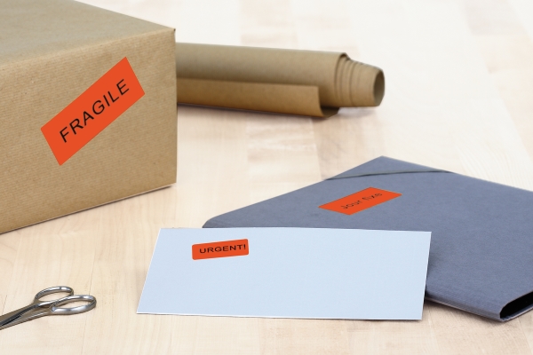 Color and Shape Signals: Red Warning Labels on Cardboard and Mail