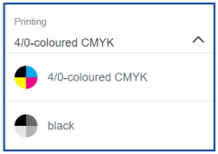 Label configurator: Selection of printing