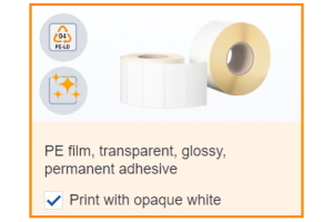 Label configurator: Selection Print with opaque white