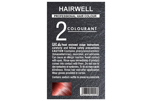 Color Inkjet Roll Labels: Printed Label Example for Hair Color
