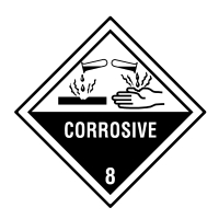 Hazardous Material and Dangerous Goods Labels: Hazard Labels Class 8