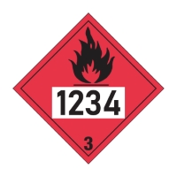 Hazardous substance and hazardous goods labels: Placard Class 3 with custom printing