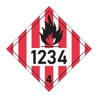 Hazardous substance and hazardous goods labels: Placard Class 4 with custom printing