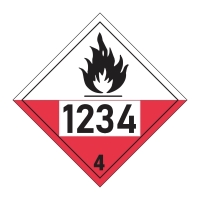 Hazardous substance and hazardous goods labels: Placard Class 4 with custom printing