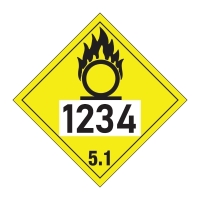 Hazardous substance and hazardous goods labels: Placard Class 5.1 with custom printing