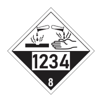 Hazardous Material and Dangerous Goods Labels: Placard Class 8 with Custom Print