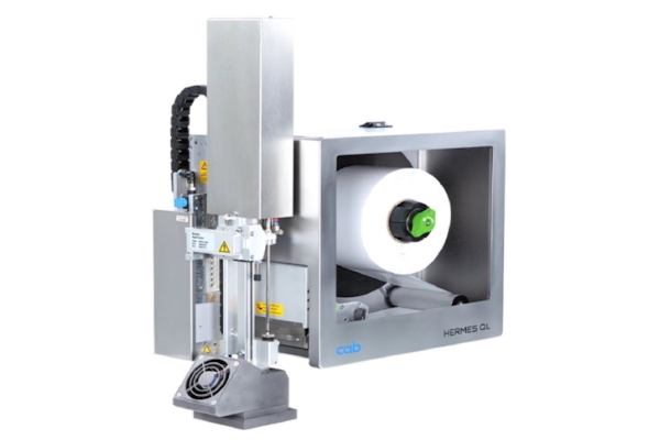 High-performance printer HERMES QL from cab, equipped with a large roll holder and a precise printing unit.