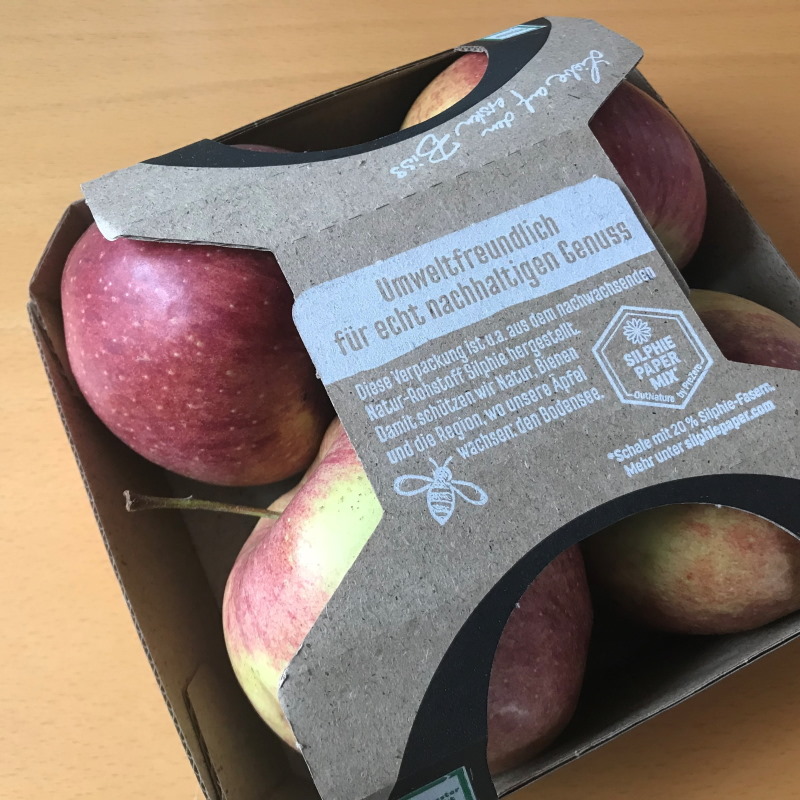 Apple packaging made from silphium material