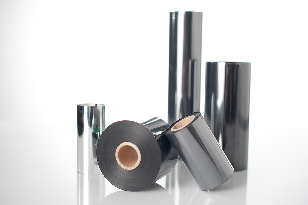 Thermal transfer ribbons (TT ribbons): black, in various sizes.