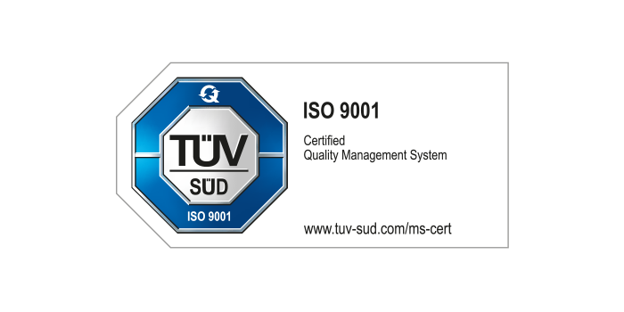Quality Management TÜV Logo ISO 9001, English