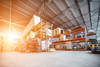 Warehouse with boxes