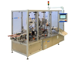 Automated machinery system with transparent walls, control unit, and conveyor belt for industrial applications.