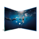 A folder with an underwater image of several dolphins swimming through clear water, surrounded by beams of light.