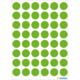 Grüne runde Aufkleber auf weißem Hintergrund, gleichmäßig in einem Raster angeordnet.