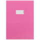 Rosa Ordner mit einem weißen Etikett, das Platz für Beschriftungen bietet.