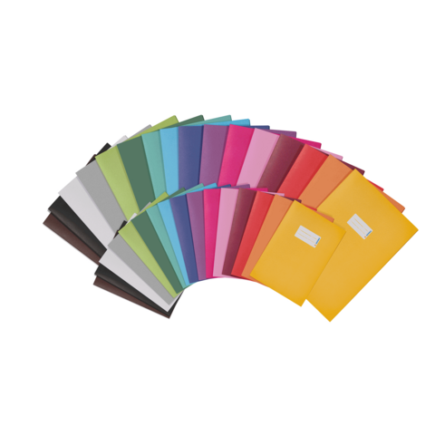 Colorful folders in various colors, arranged in a fan-like pattern.