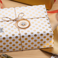 Gift with a Christmas gift tag