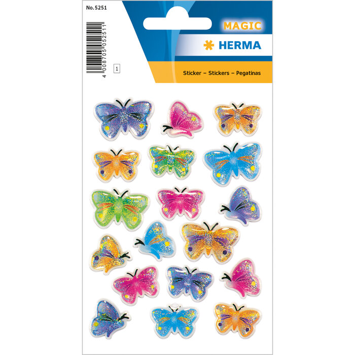 Decor Labels MAGIC butterflies stone 1 sheet-5251