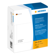 Adressetiketten von HERMA, 130 x 80 mm, 500 Stück, geeignet für Drucker und Handbeschriftung, mit Abreißkante.