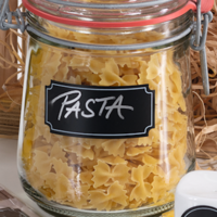 Storage jar with label