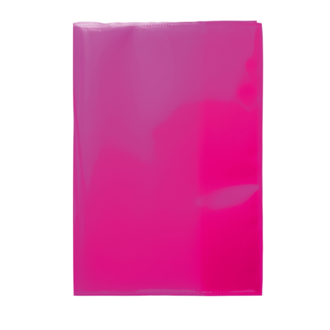 Ein glänzendes, pinkfarbenes Dokumentenheft, das geschlossen ist und keine sichtbaren Inhalte zeigt.