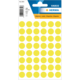 Gelbe runde Etiketten auf einem Bogen, insgesamt 240 Stück, Durchmesser 13 mm, verpackt von der Marke Herma.