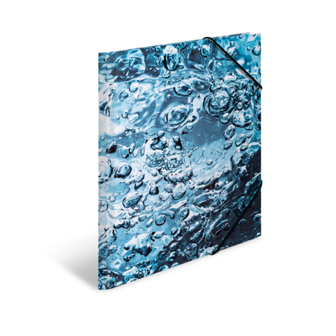 Wasseroberfläche mit Blasen und Lichtreflexionen, die eine dynamische und klare Textur erzeugen.