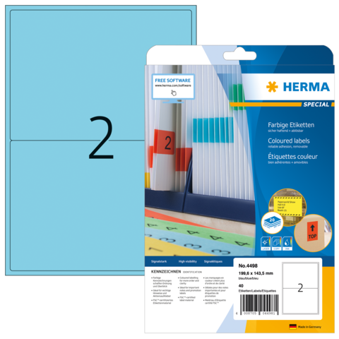 Bunte Etikettenpackung mit der Nummer 2, inklusive Softwarehinweis und Produktdetails auf der Rückseite.