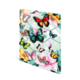 Colorful butterflies and flowers on a binder cover, showcasing a vibrant and decorative design.