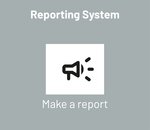 Reporting system with a speaker icon and the text 'Submit a report.