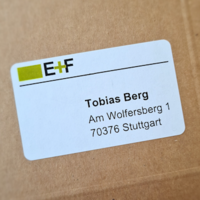 Natural brown envelope with printed address label