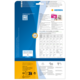Verpackungsrückseite mit Informationen zu HERMA Produkten, einschließlich Anleitungen, QR-Code und Hinweisen zur kostenlosen Software.