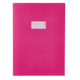 Rosa Ordner mit einem weißen Etikett, das Platz für Beschriftungen bietet.
