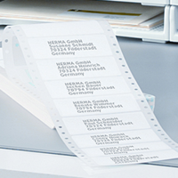 Address labels on continuous paper