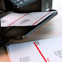 Blank labels: Sheet labels after printing with a laser printer.