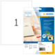 Transparente Etiketten von HERMA, Packung mit 10 Etiketten, geeignet für verschiedene Anwendungen, inklusive Softwarehinweis.