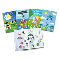 Group picture sticker albums with various designs