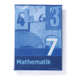 Ein blauer Mathematikbuchumschlag mit der Zahl 7 und verschiedenen Zahlen im Hintergrund. Der Titel "Mathematik" ist deutlich sichtbar.