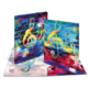Bunte Ordner mit einem musikalischen Motiv, das Notenlinien und einen großen Violinschlüssel zeigt.